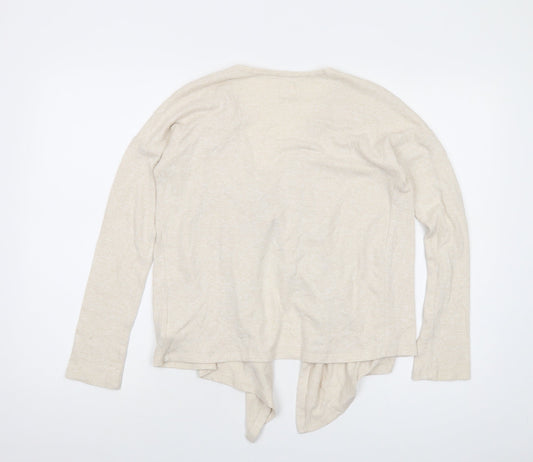 Gap Girls Beige V-Neck Vinyl Cardigan Jumper Size 12 Years