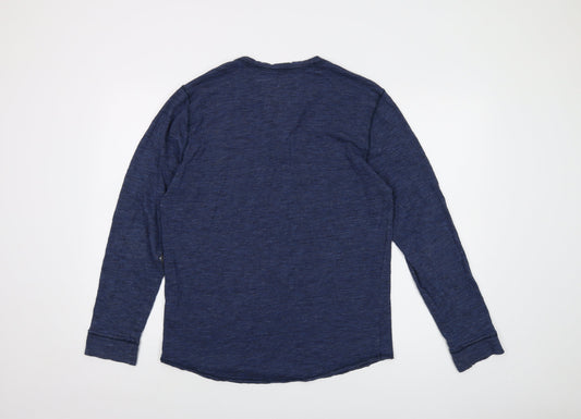 Hollister Mens Blue Cotton T-Shirt Size M V-Neck