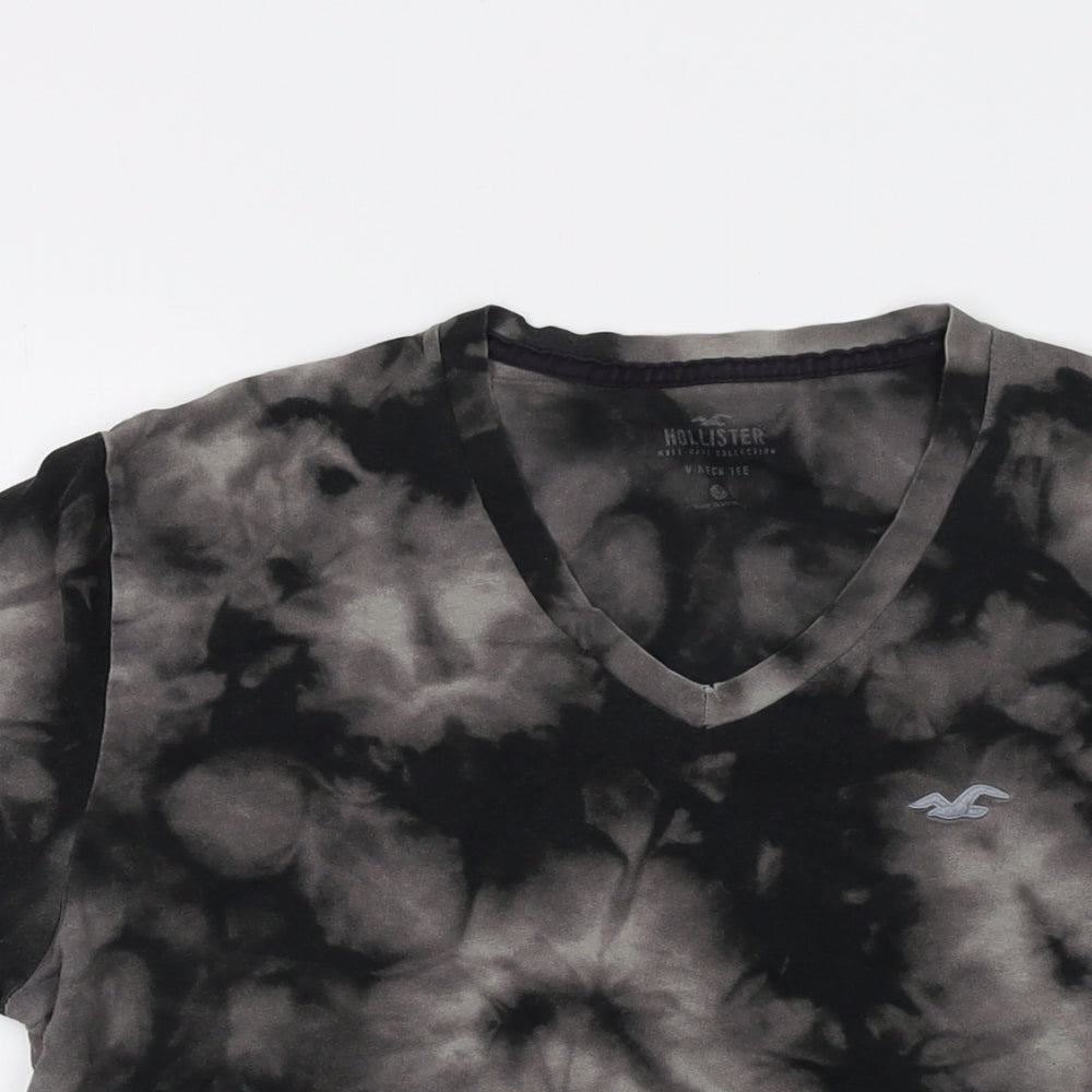 Hollister Mens Brown Cotton T-Shirt Size S V-Neck