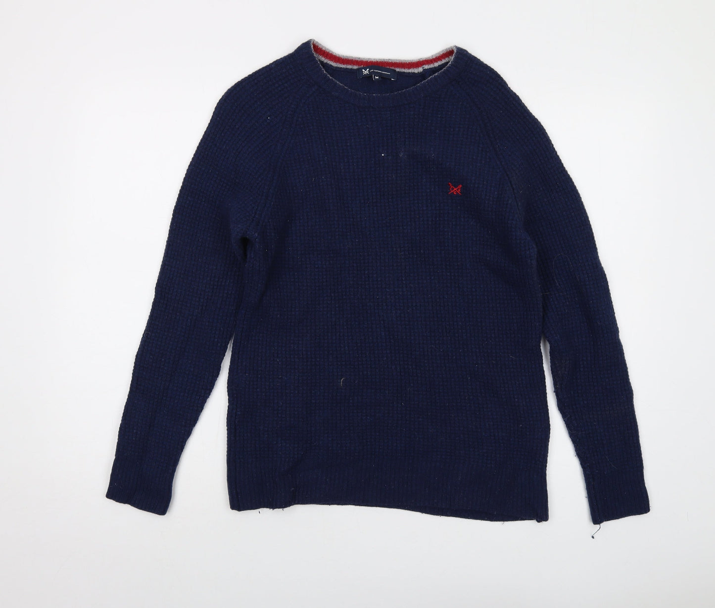 Crew Clothing Womens Blue Crew Neck Wool Pullover Jumper Size M