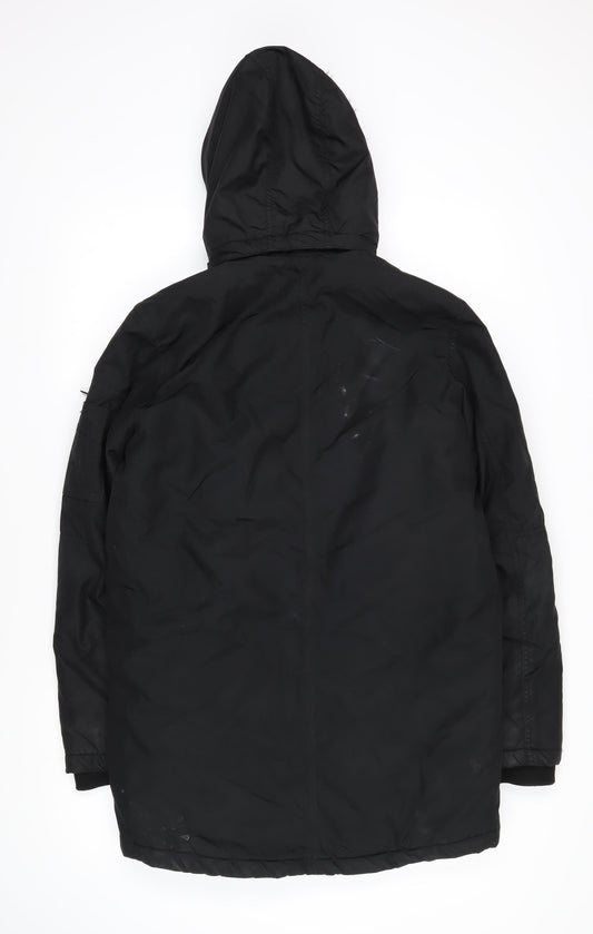 H&M Girls Black Jacket Coat Size 12-13 Years Zip