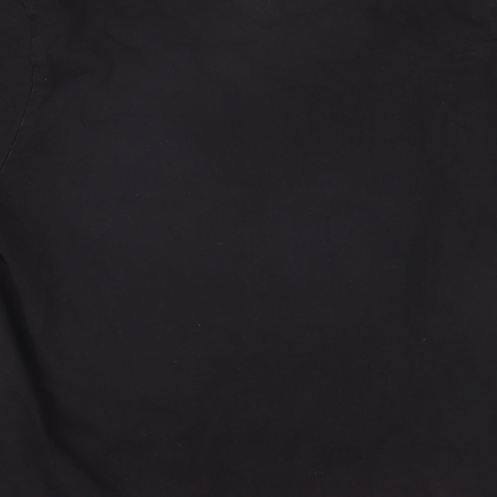 Brand and care label for Next girls’ black 100% cotton basic t-shirt, size 15, years round neck pullover - skull
