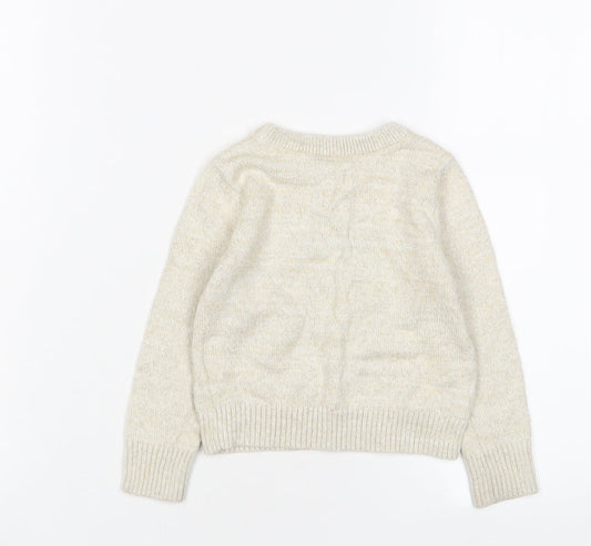 Gap Girls Gold Crew Neck Cotton Pullover Jumper Size 2 Years Pullover - Penguin
