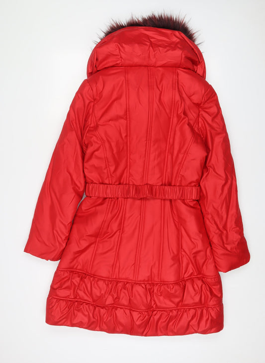 Libra Womens Yellow Quilted Coat Size 10 Zip - Belted