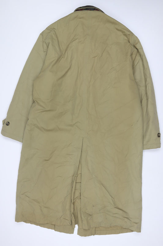 STONES Mens Beige Overcoat Coat Size XL Button - Pockets