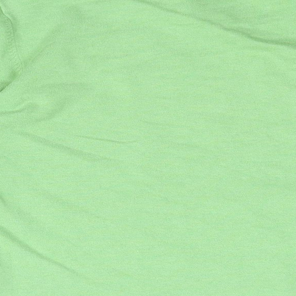Lands' End Womens Green Cotton Basic T-Shirt Size 14 Collared