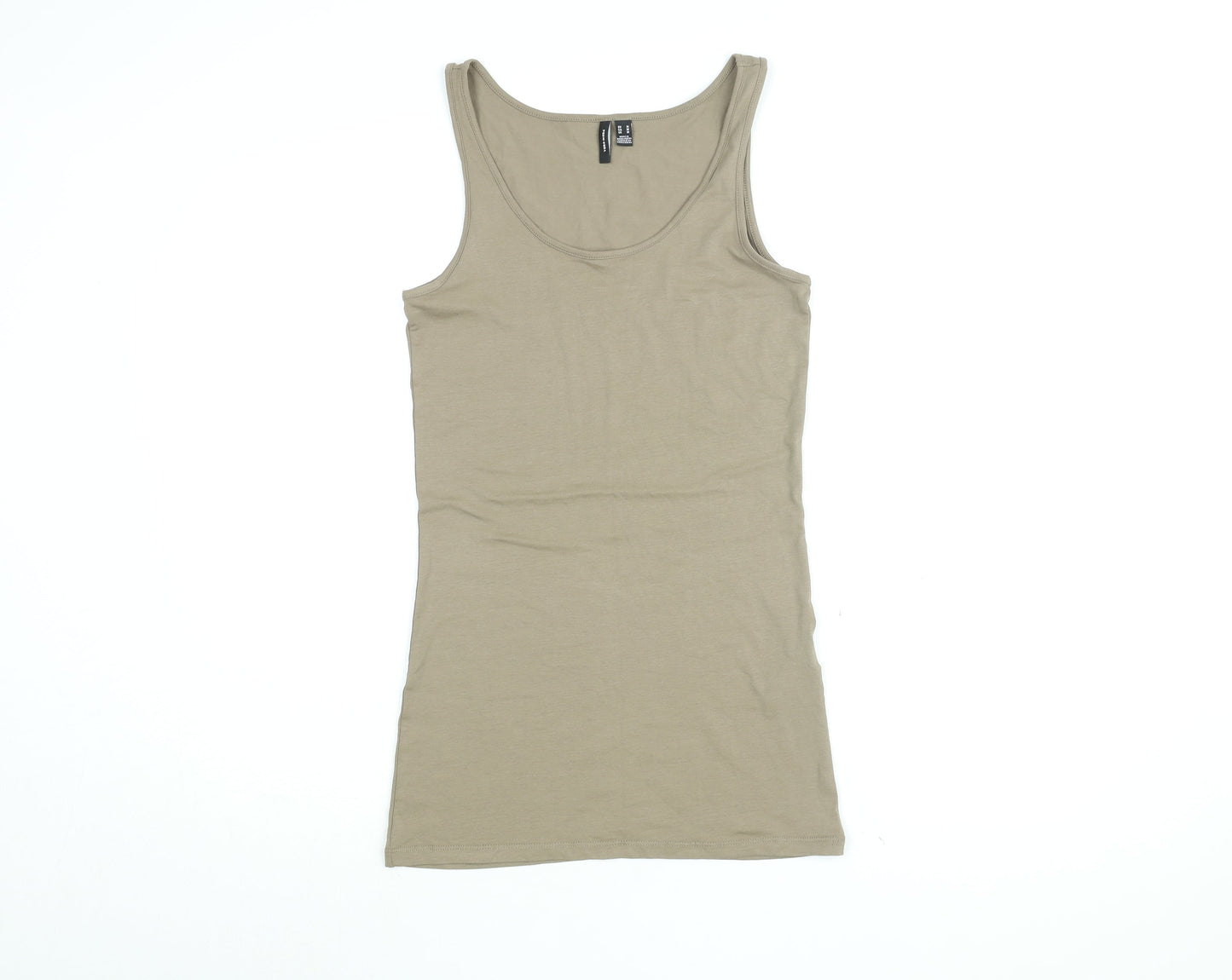 VERO MODA Womens Brown Cotton Basic Tank Size M Round Neck