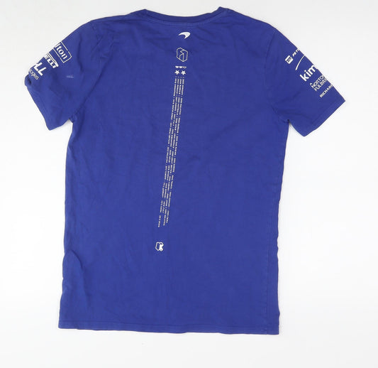 McLaren Mens Blue Cotton T-Shirt Size XS Round Neck - Logo Renault