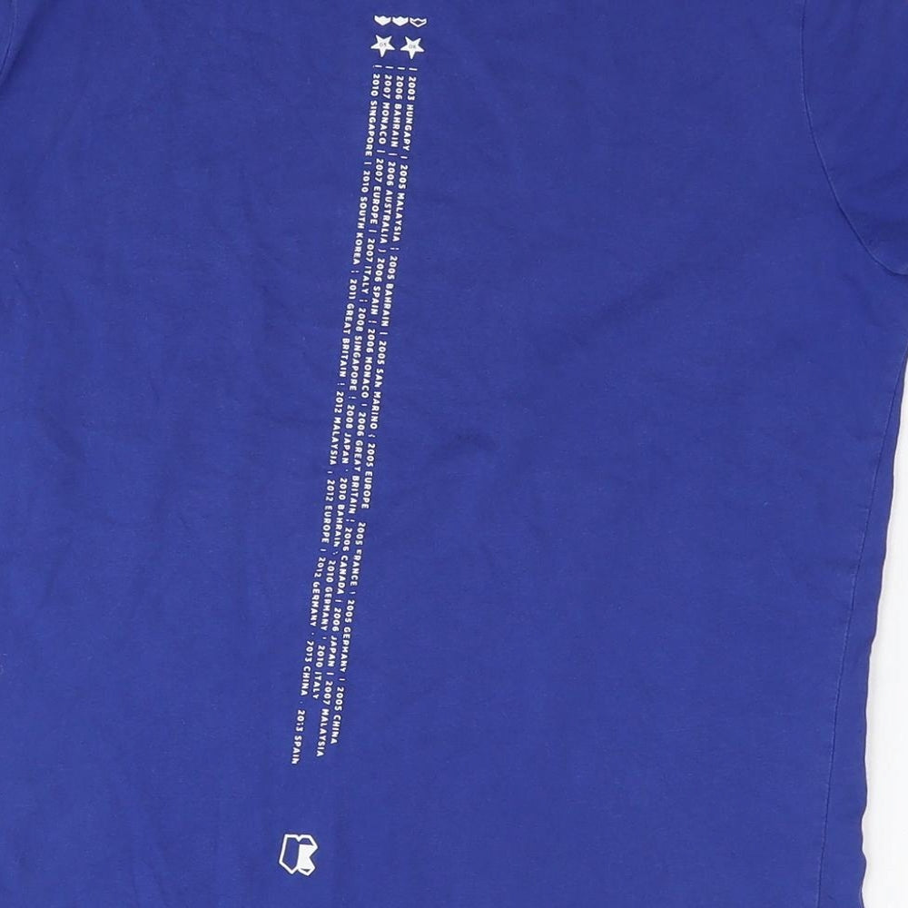 McLaren Mens Blue Cotton T-Shirt Size XS Round Neck - Logo Renault