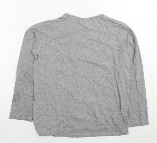 Nickelodeon Boys Grey Cotton Basic T-Shirt Size 10-11 Years Round Neck Pullover - Ninja Turtles