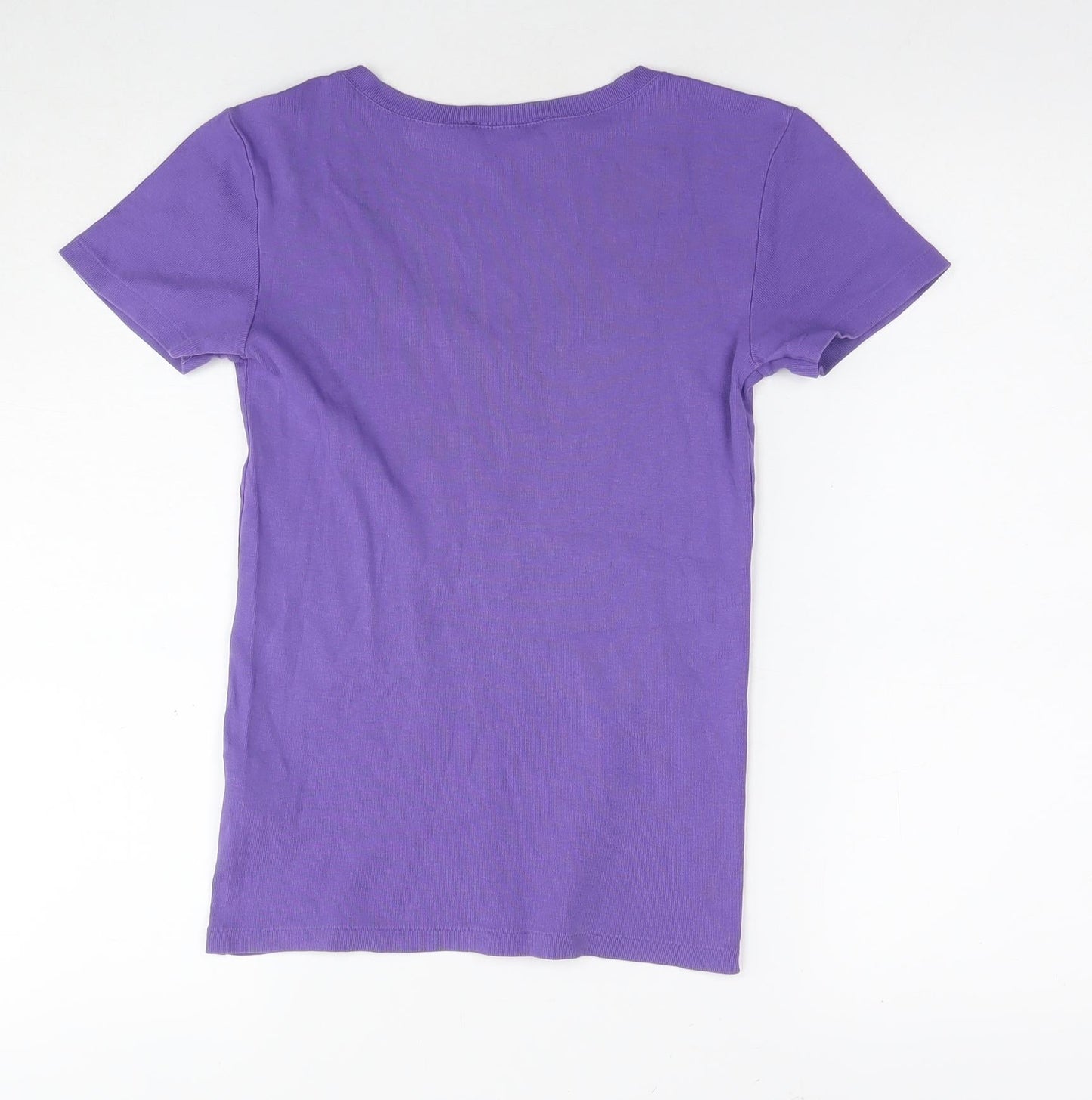 Polo Ralph Lauren Womens Purple Cotton Basic T-Shirt Size S V-Neck