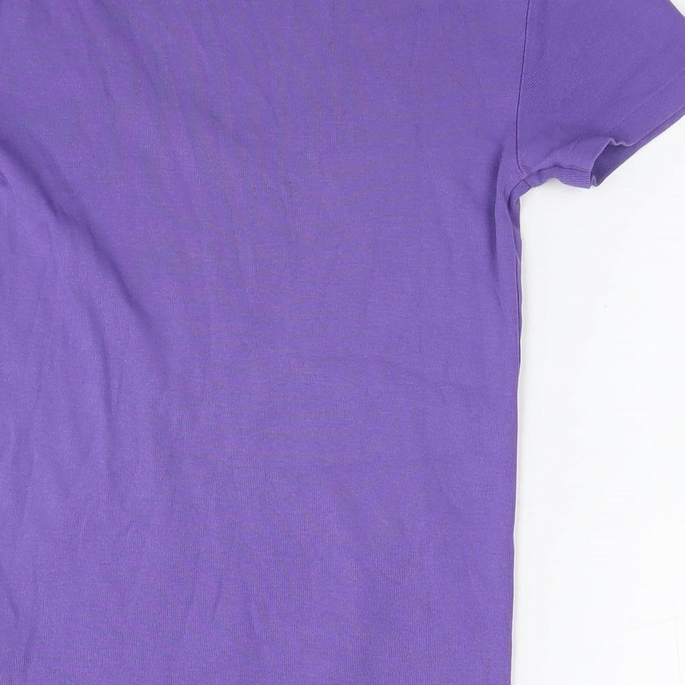 Polo Ralph Lauren Womens Purple Cotton Basic T-Shirt Size S V-Neck