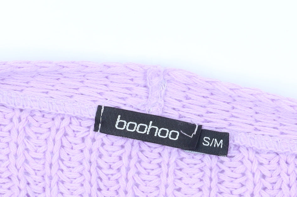 Brand and care label for Boohoo Striped Chunky Knit Cardigan Multicolour M
