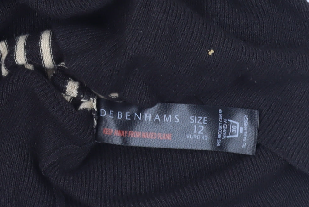 Brand and care label for Debenhams Beige & Black Striped jumper, size 12
