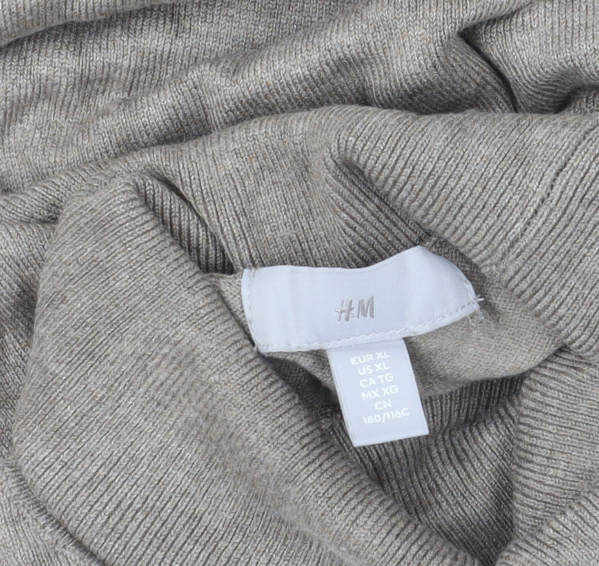 Brand and care label for H&M Beige Roll Neck Jumper, size 12, Excellent