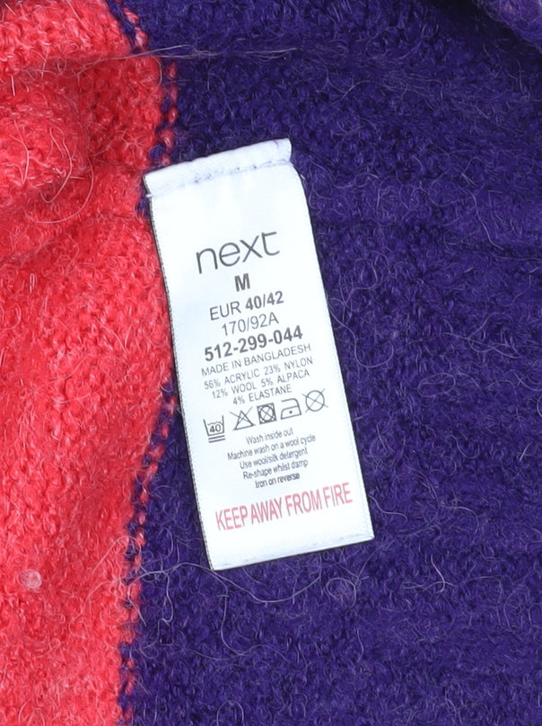 Close-up detail of Next Multicoloured Striped Mock Neck Jumper M
