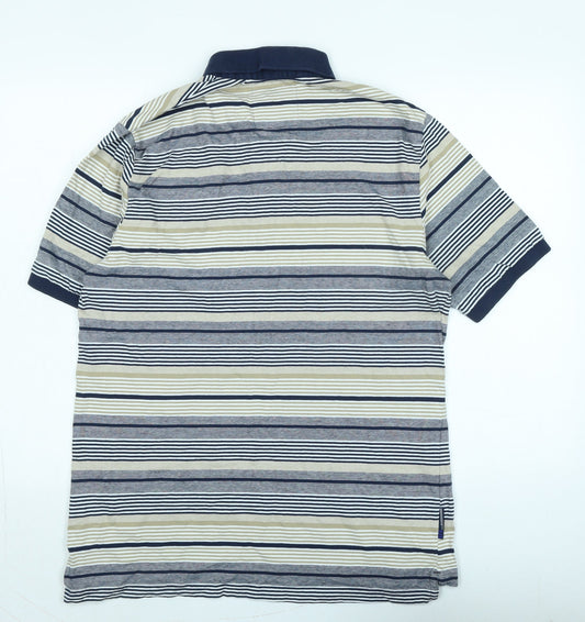 Everton Mens Blue Cotton Polo Size L Collared - Logo- Everton