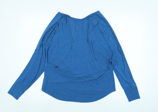 Gap Womens Blue Polyester Jersey T-Shirt Size S Boat Neck - Logo