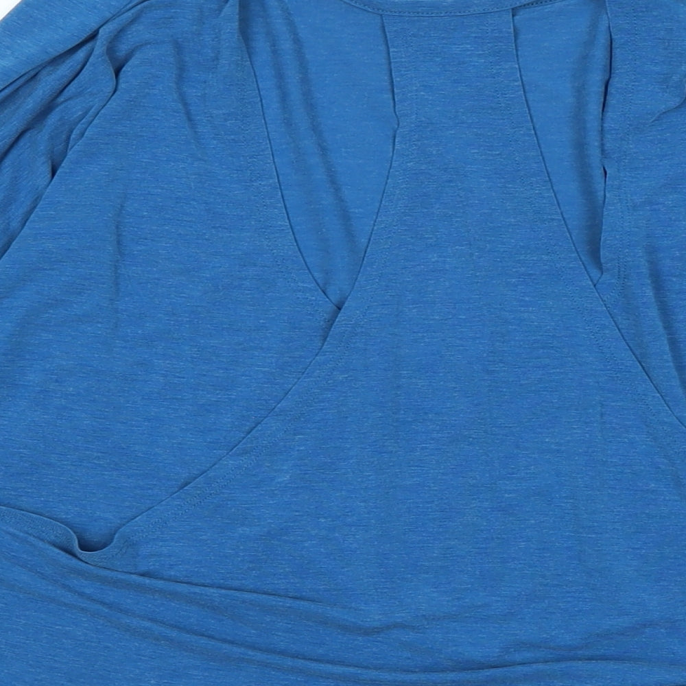 Gap Womens Blue Polyester Jersey T-Shirt Size S Boat Neck - Logo