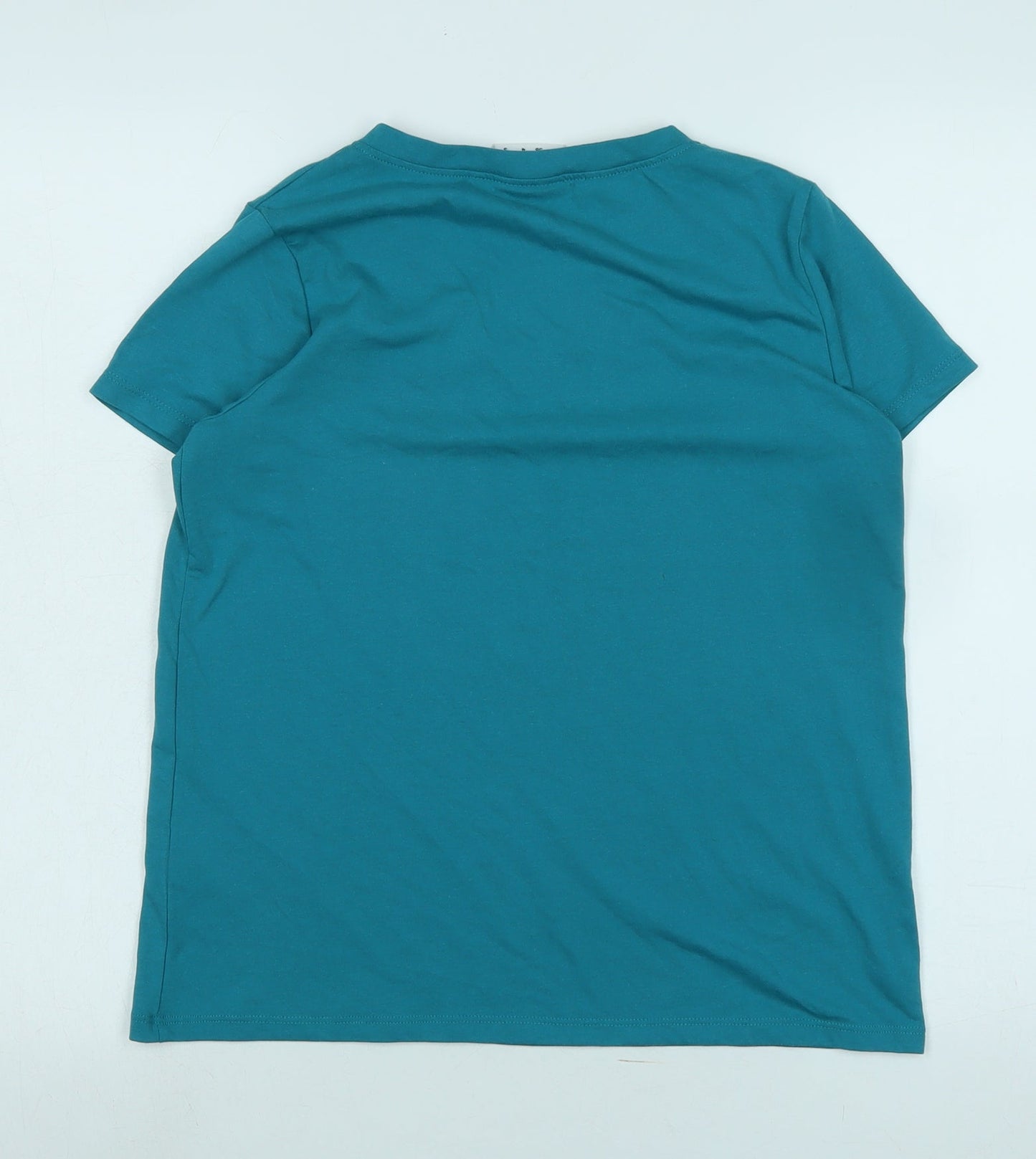 Slazenger Womens Blue Cotton Basic T-Shirt Size 8 V-Neck - Logo