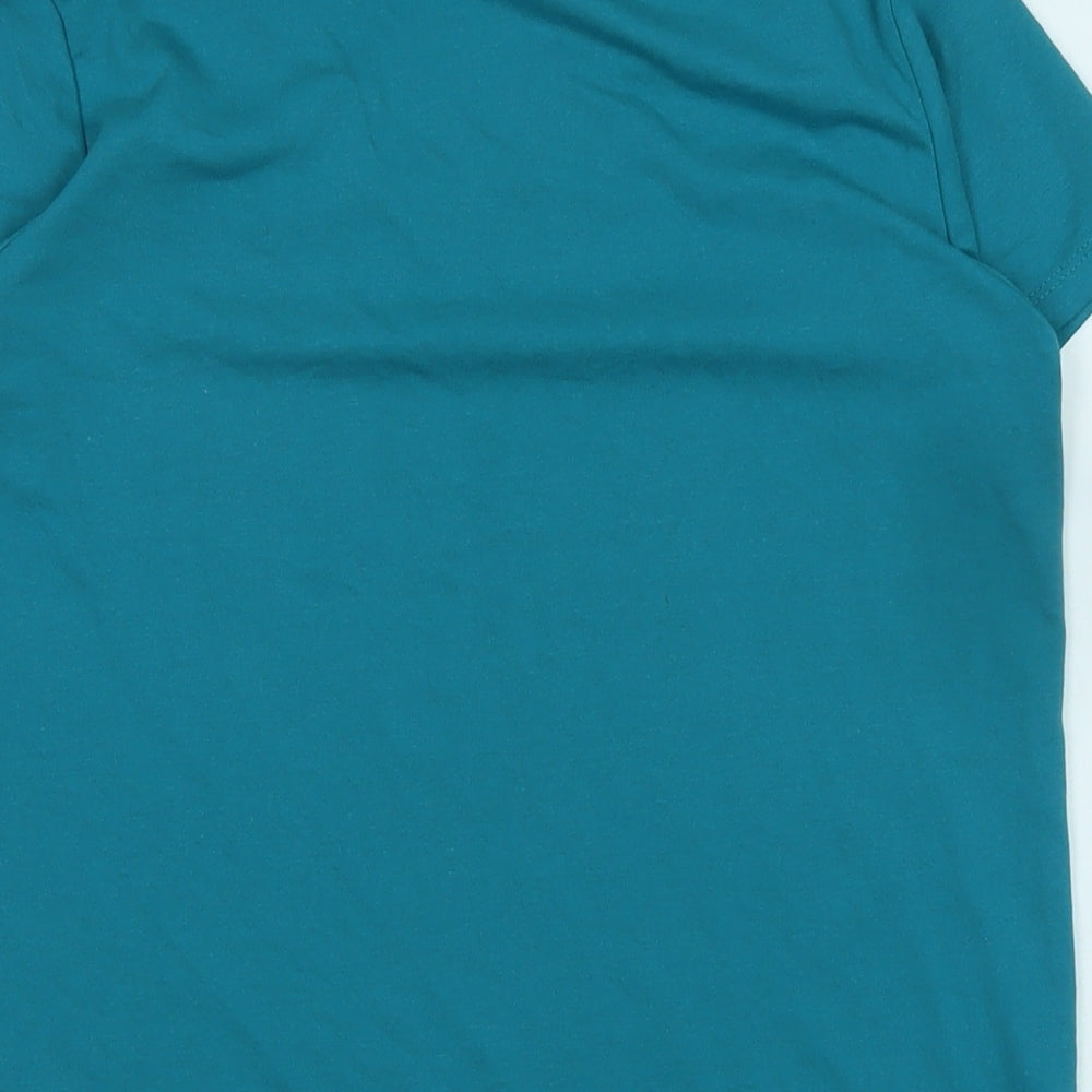 Slazenger Womens Blue Cotton Basic T-Shirt Size 8 V-Neck - Logo