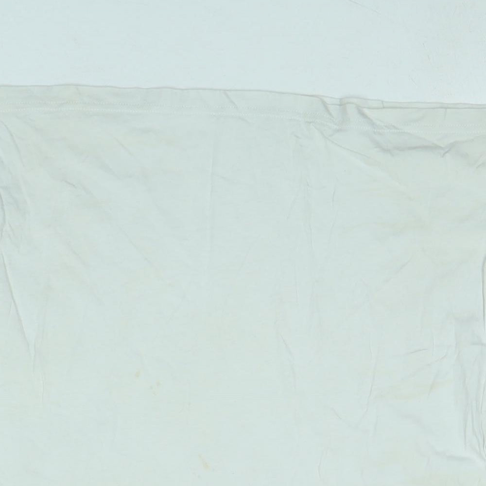 Lee Womens White Cotton Basic T-Shirt Size M Crew Neck - Logo