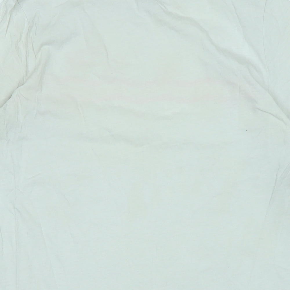 Lee Womens White Cotton Basic T-Shirt Size M Crew Neck - Logo