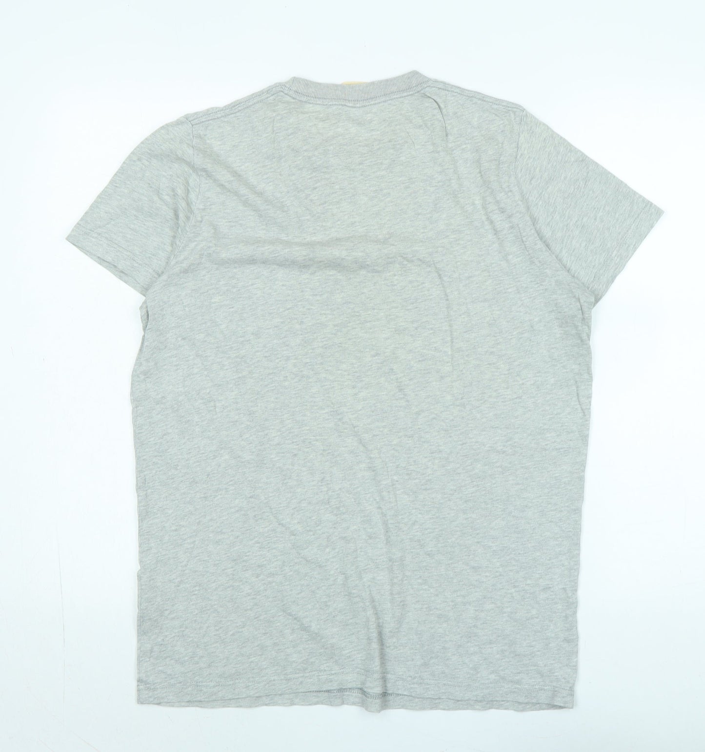 Hollister Mens Grey Cotton T-Shirt Size M Crew Neck - Logo