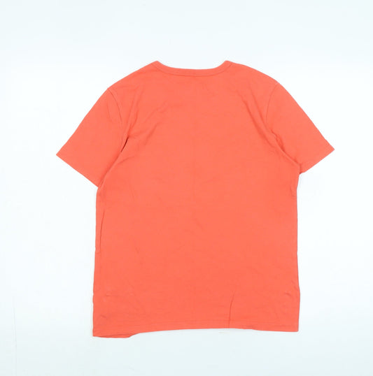 Gap Boys Orange Cotton Basic T-Shirt Size XL Crew Neck - Logo