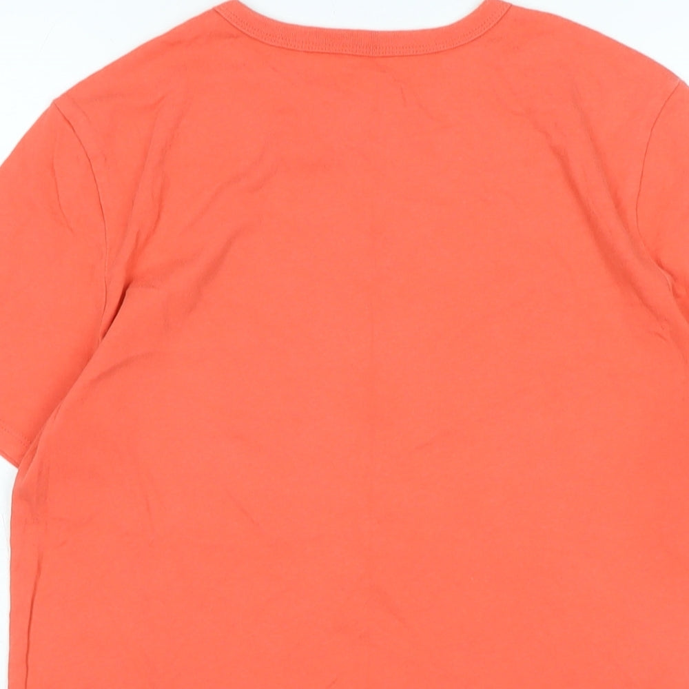 Gap Boys Orange Cotton Basic T-Shirt Size XL Crew Neck - Logo