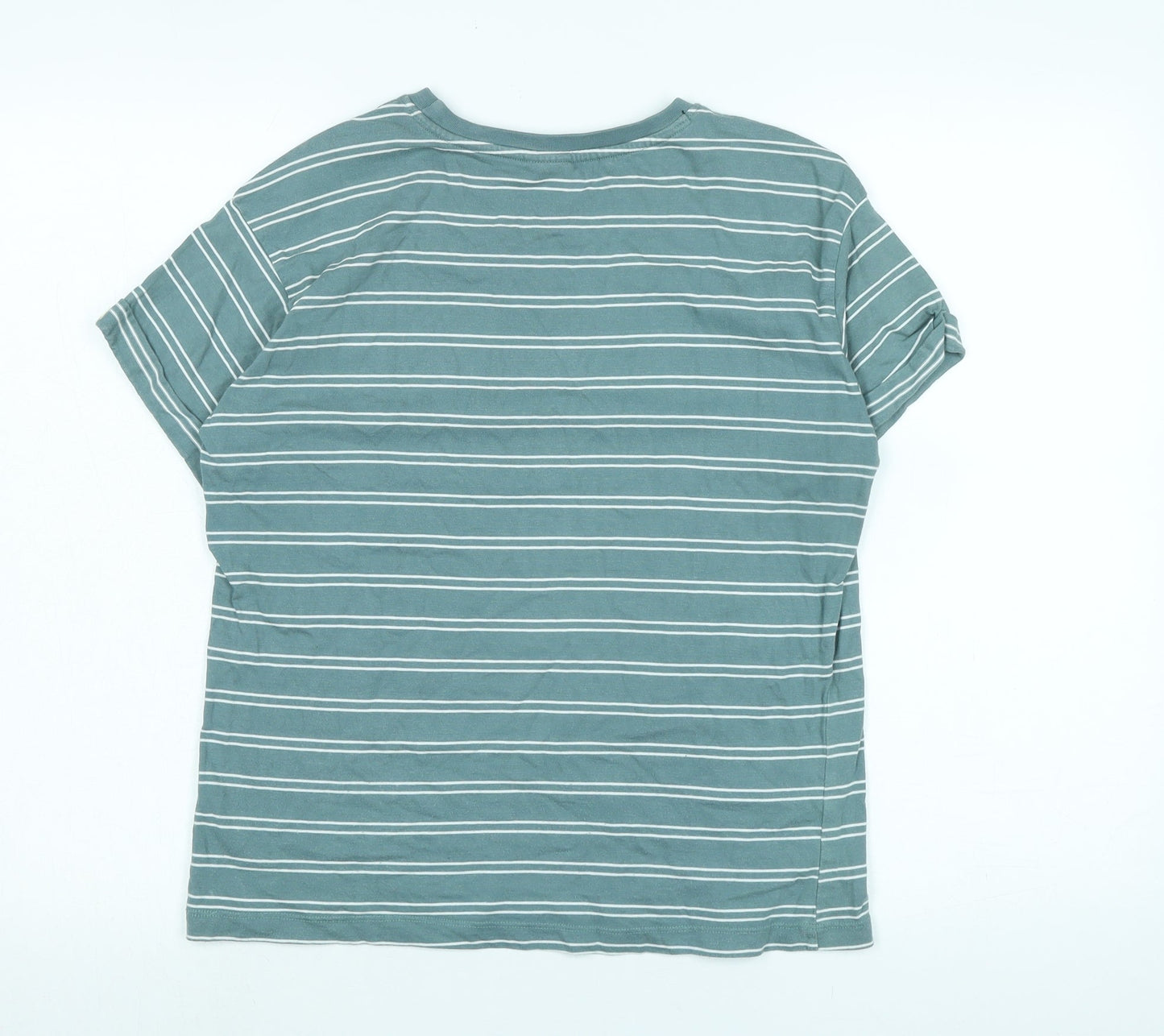 TurtleDove London Womens Grey Cotton Basic T-Shirt Size L Crew Neck - Logo