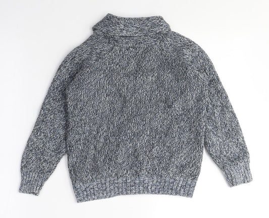 Autograph Boys Blue V-Neck Cotton Cardigan Jumper Size 6-7 Years Zip