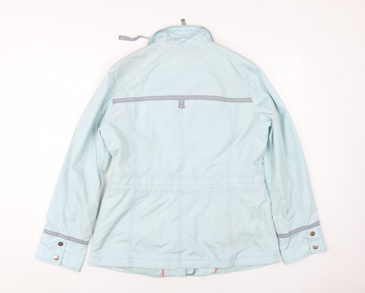 Conceptk Womens Blue Rain Coat Coat Size 12 Zip