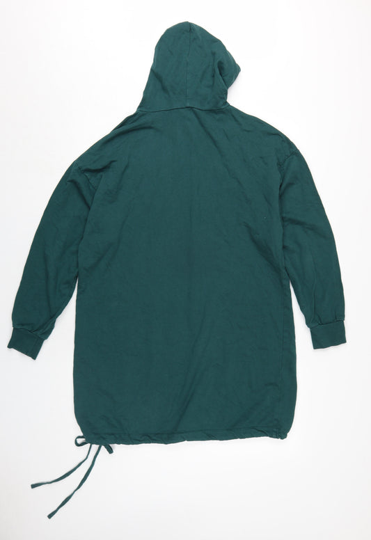 ASOS Womens Green Cotton Pullover Hoodie Size 12 Pullover