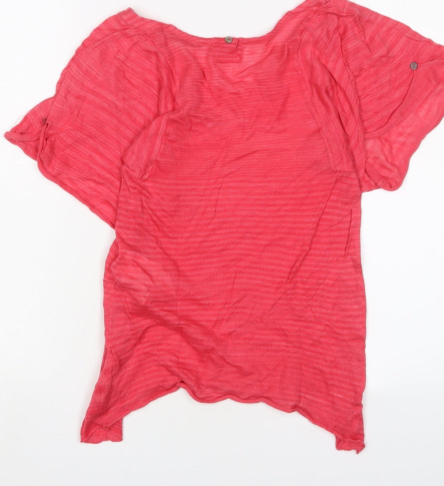 Kookai Womens Pink Cotton Basic T-Shirt Size S V-Neck