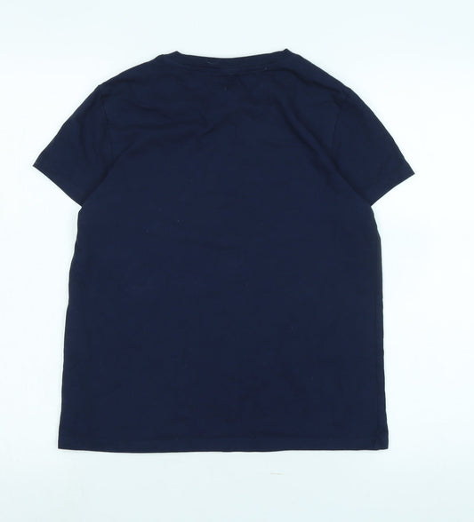 Levis Mens Blue Cotton Blend T-Shirt Size S Crew Neck - Logo - LEVI'S