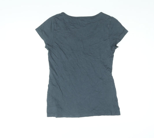 Gap Womens Grey Cotton Basic T-Shirt Size S V-Neck