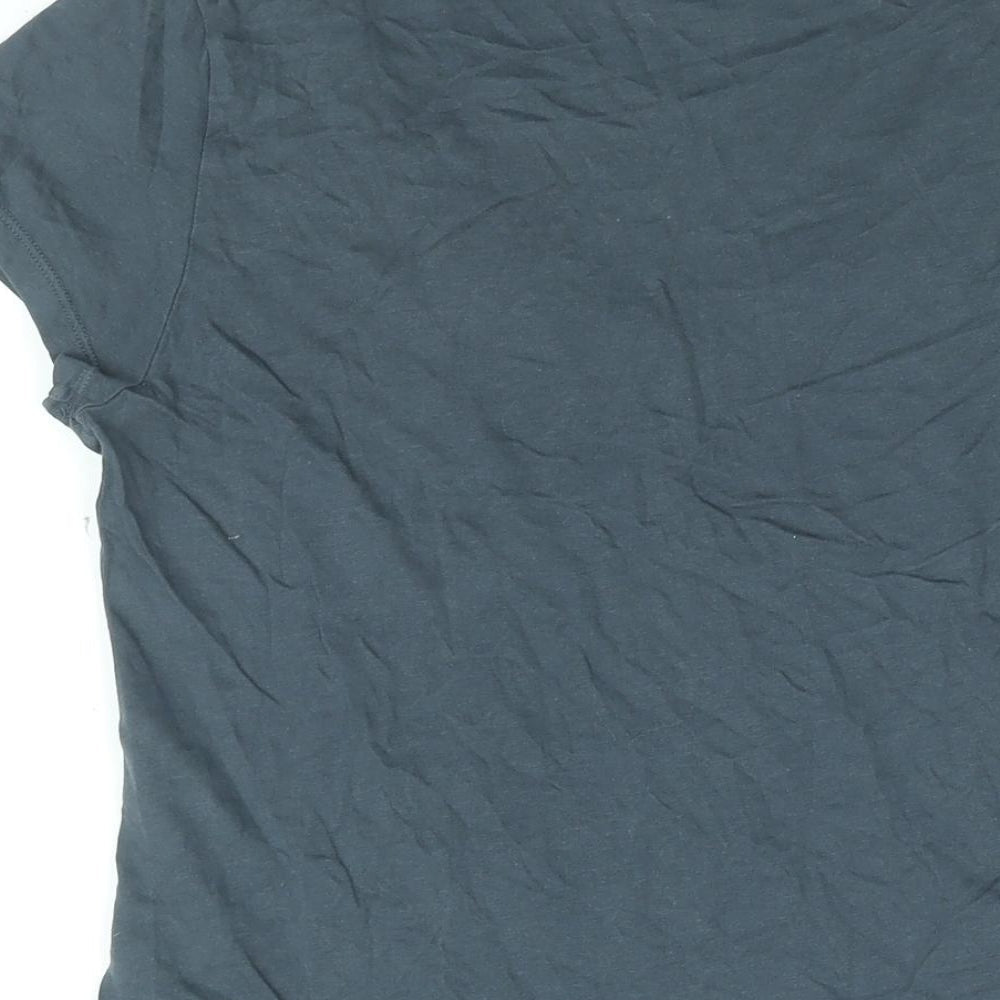 Gap Womens Grey Cotton Basic T-Shirt Size S V-Neck