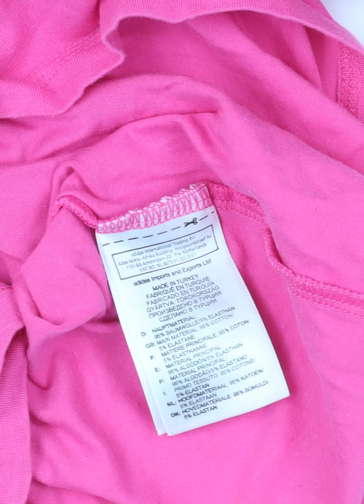 adidas Pink Crew Neck Short Sleeve T-Shirt