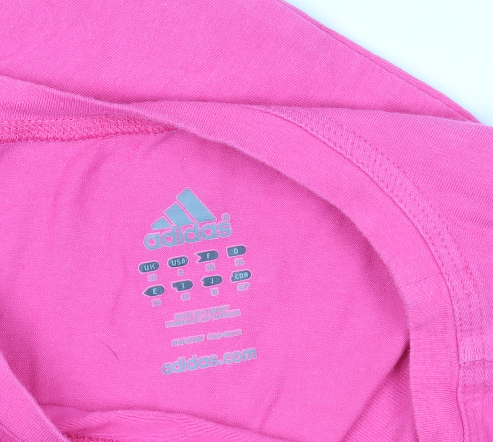 adidas Pink Crew Neck Short Sleeve T-Shirt
