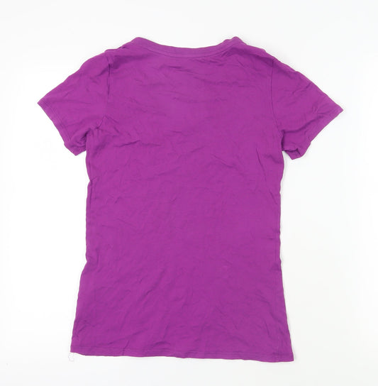Nike Purple V-Neck Women's T-Shirt, Size S