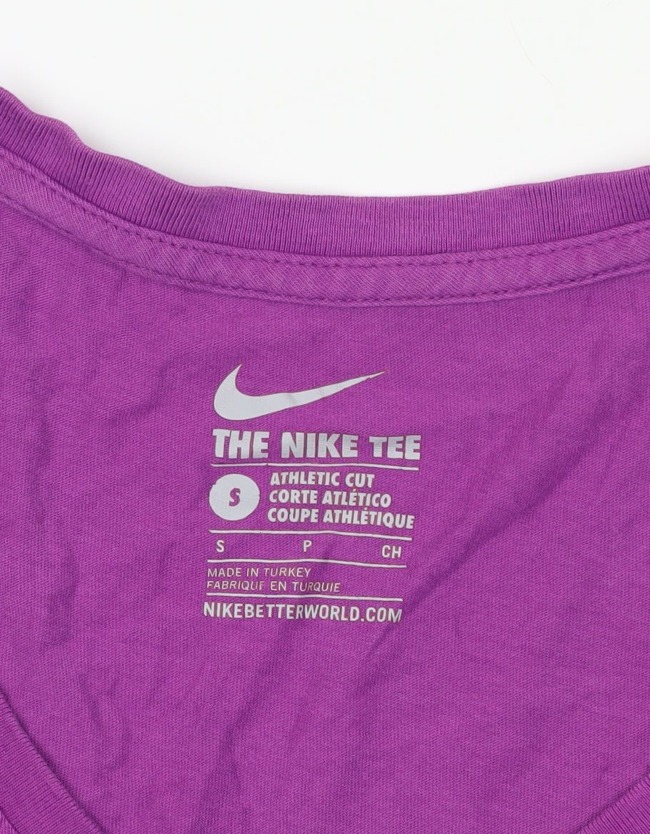 Nike Purple V-Neck Women's T-Shirt, Size S