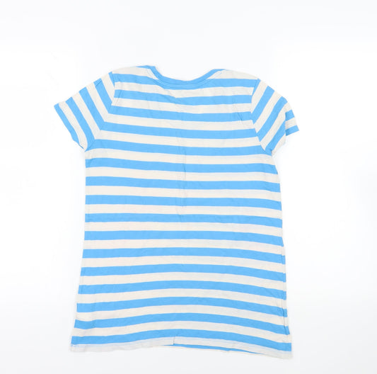 Gap Blue Striped Basic Cotton T-Shirt Size M