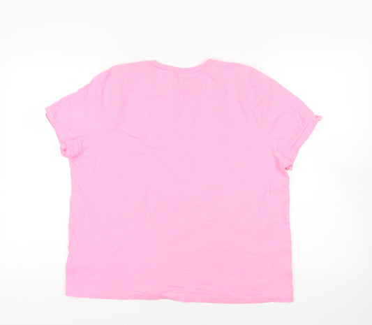 Disney Pink XL Cotton Crew Neck Short Sleeve T-Shirt
