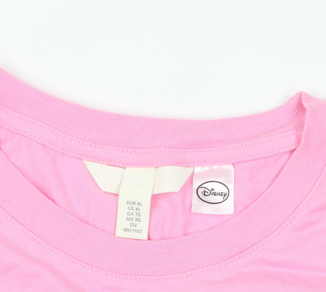 Disney Pink XL Cotton Crew Neck Short Sleeve T-Shirt