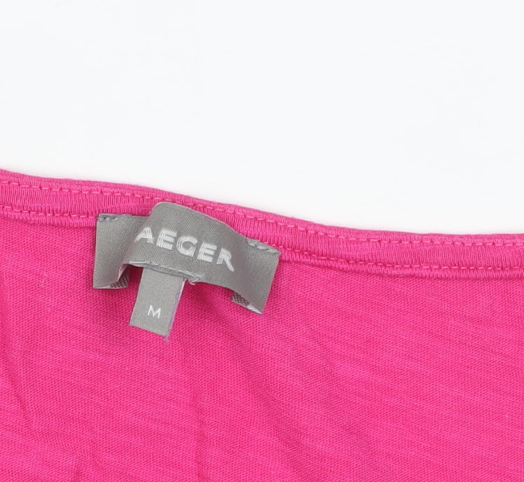 Jaeger Pink V-Neck Sleeveless T-Shirt - Size M