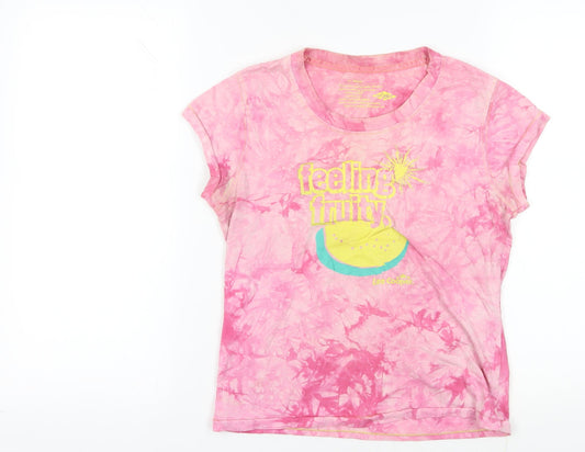 Lee Cooper Pink Tie-Dye T-Shirt, Medium, Casual Style