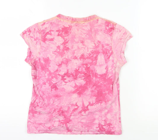 Lee Cooper Pink Tie-Dye T-Shirt, Medium, Casual Style