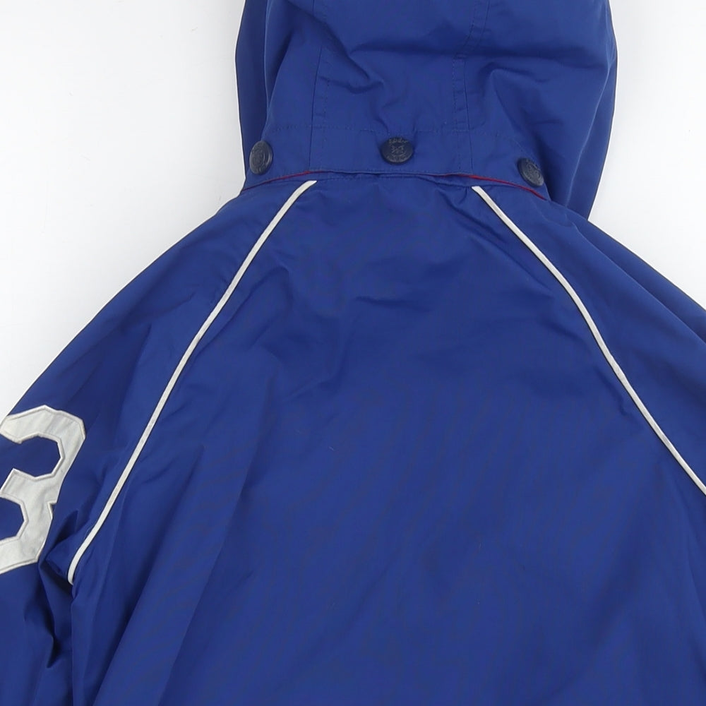 Brand and care label for Crew Clothing Blue Jacket, size 8-9, Years Zip