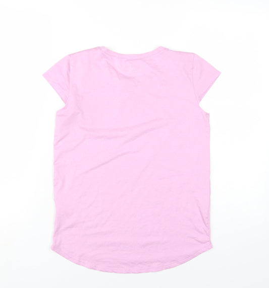 32 Degrees Girls Pink Polyester Basic T-Shirt Size 11-12 Years Round Neck Pullover
